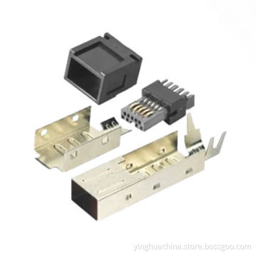 IEEE 1394 connector, 9-pin male solder type
